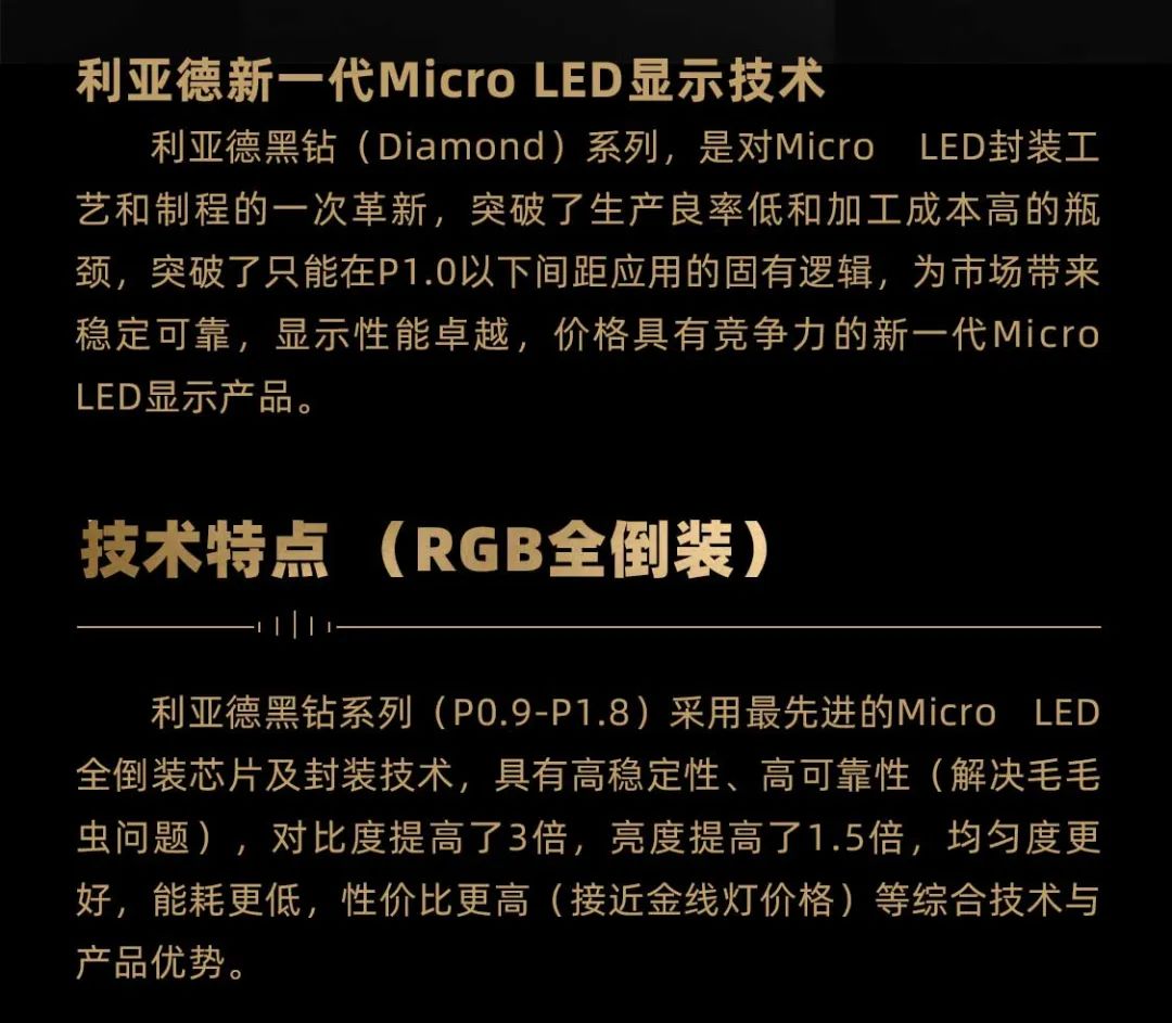全网担保网面向全球发布第二代Micro LED显示技术——全网担保网黑钻（Diamond）系列